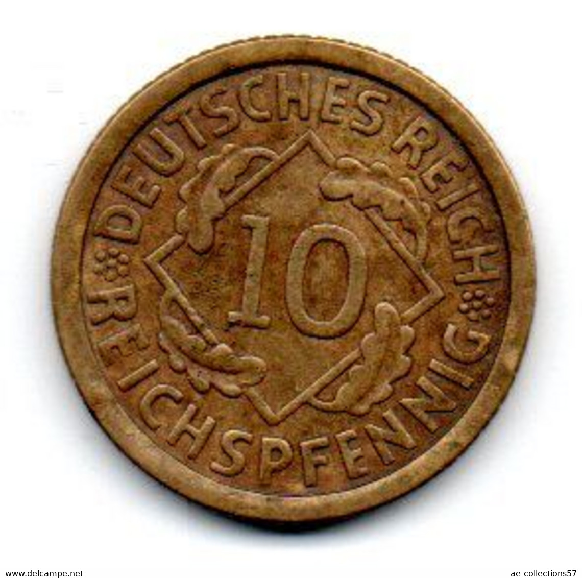 Allemagne -  10 Reichspfennig 1924 F TB+ - 10 Rentenpfennig & 10 Reichspfennig