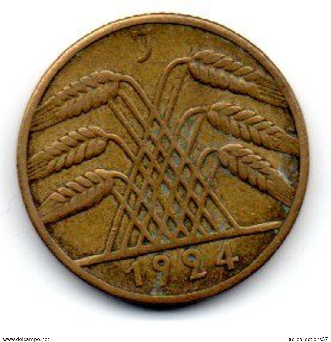 Allemagne -  10 Reichspfennig 1924 J TTB - 10 Rentenpfennig & 10 Reichspfennig