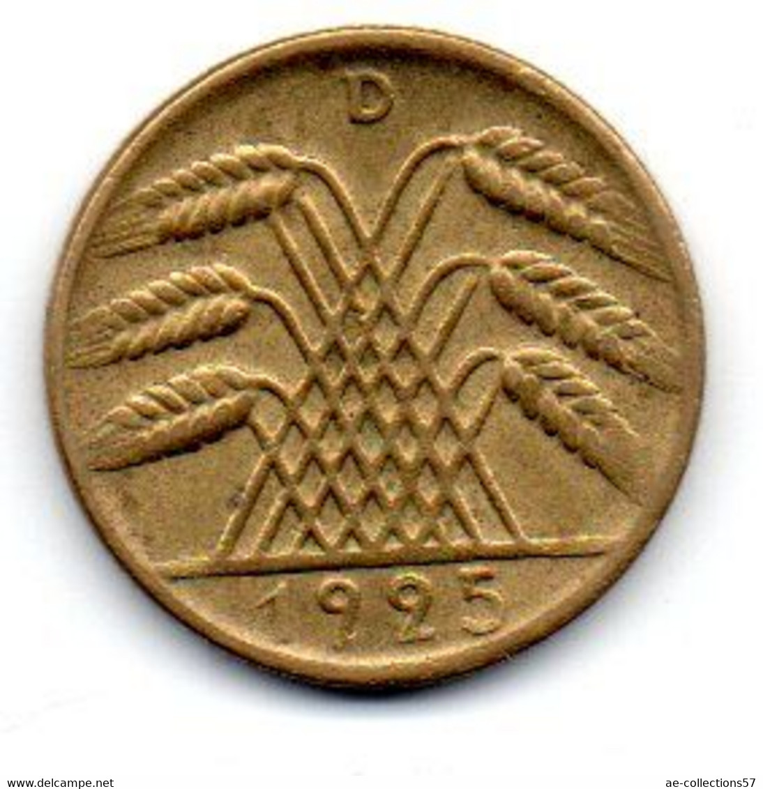 Allemagne -  10 Reichspfennig 1925 D TTB+ - 10 Renten- & 10 Reichspfennig