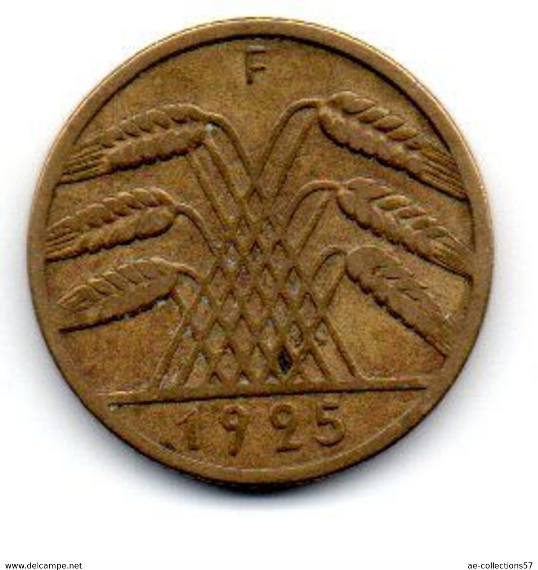 Allemagne -  10 Reichspfennig 1925 F TB+ - 10 Rentenpfennig & 10 Reichspfennig