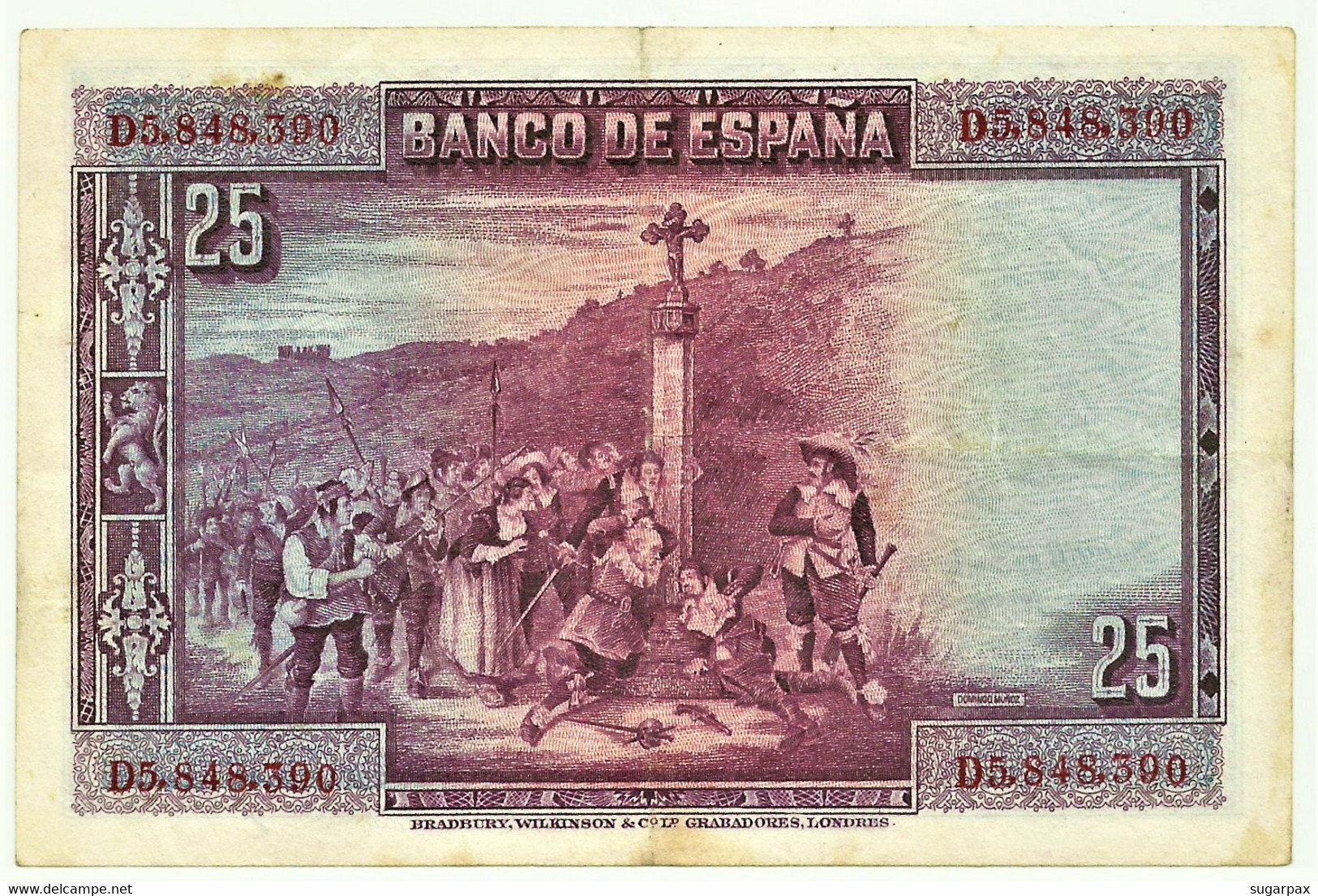 ESPAÑA - 25 Pesetas - 15.08.1928 - Pick 74.b - Serie D - Pedro Calderón De La Barca - Kingdom - 1-2-5-25 Pesetas