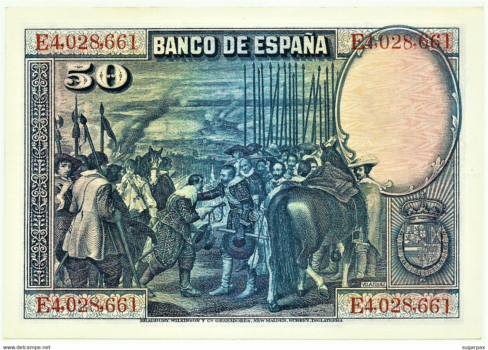 ESPAÑA - 50 Pesetas - 15.08.1928 - Pick 75.c - Serie E - Diego Velázquez - Kingdom - 50 Pesetas