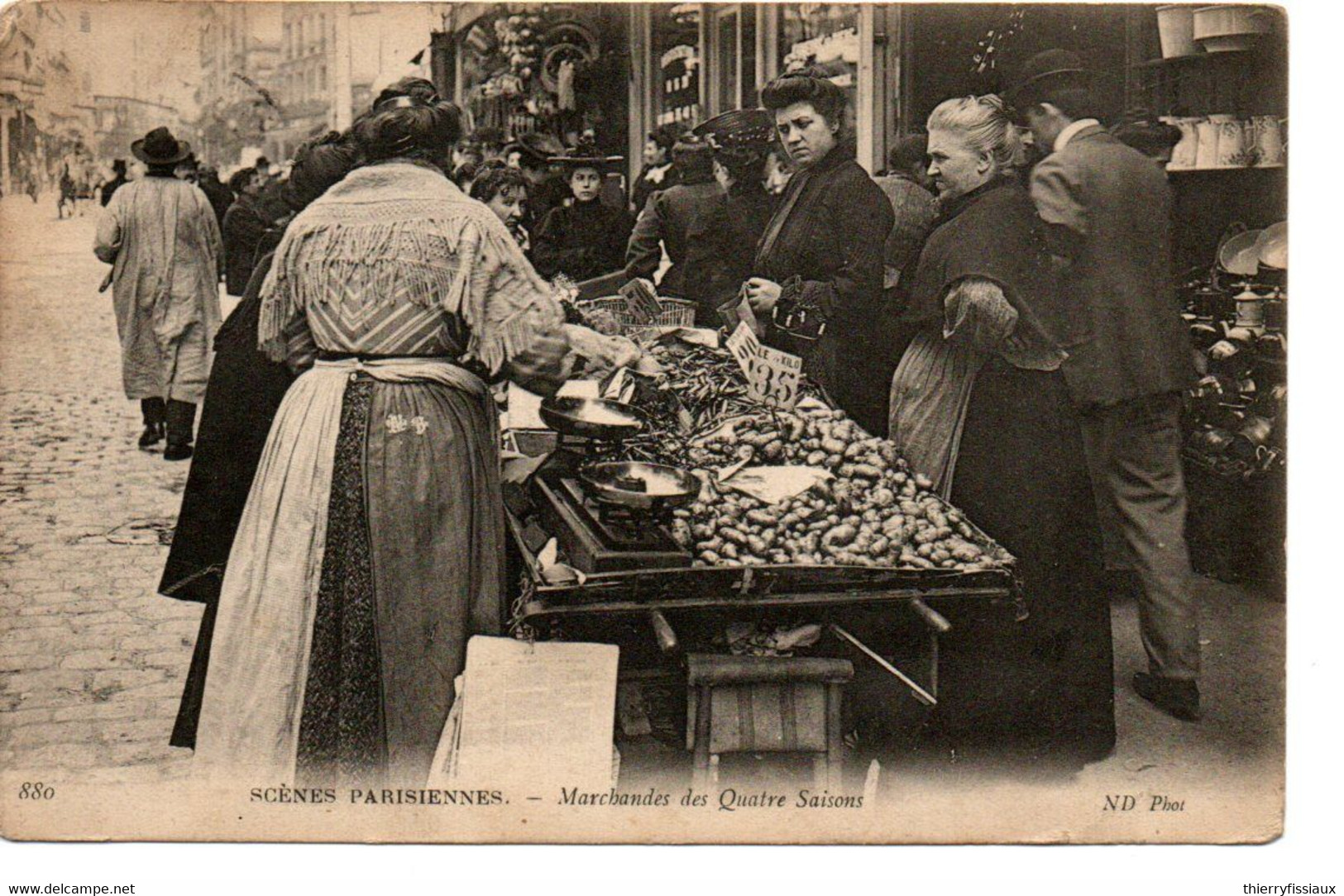 Paris - Photo Carte - N° 880 - Scènes Parisiennes - Marchandes Des Quatre Saisons - ND Photo - Circulé: 1907 - 2 Scans - Ambachten In Parijs