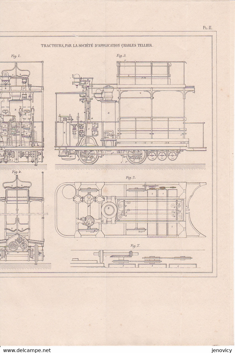 CHEMINS DE FER TRACTEURS PAR LA SOCIETE D'APPLICATION CHARLES TELLIER,APPAREILS D'ECLAIRAGE PAR PYLE REF 70855 - Other Plans