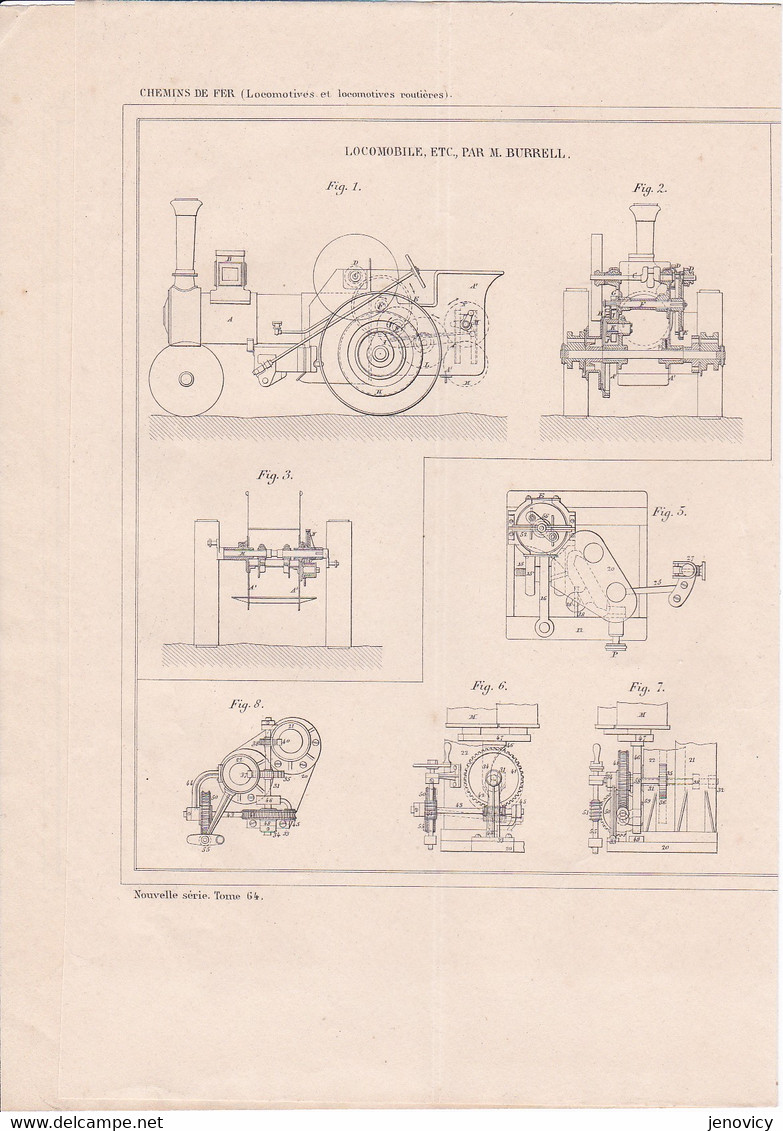 CHEMINS DE FER LOCOMOTIVE ETC PAR BURRELL,APPAREILS D'ECLAIRAGE PAR PYLE REF 70856 - Other Plans