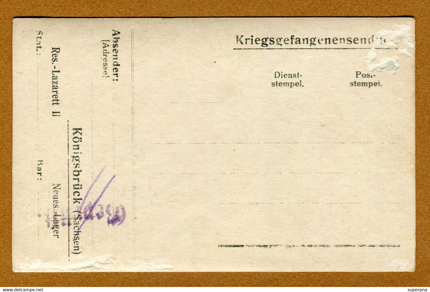 KÖNIGSBRÜCK : " KRIEGSGEFANGENENLAGER - FRANZOSEN THETER 1915 " - Königsbrück