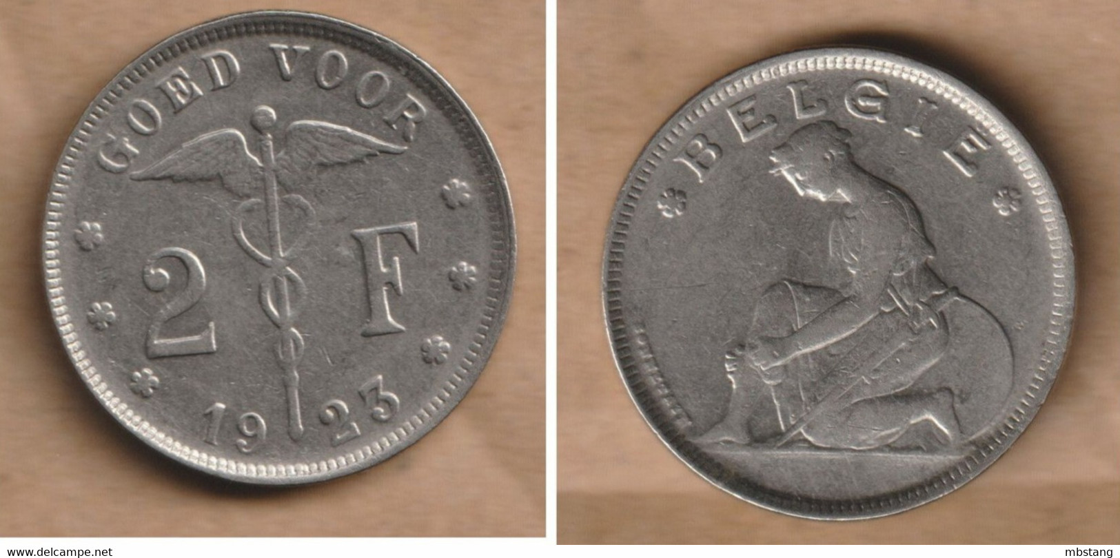 BELGICA    2 Francs1923  Nickel • 10 G • ⌀ 27 Mm KM# 9 - 2 Frank