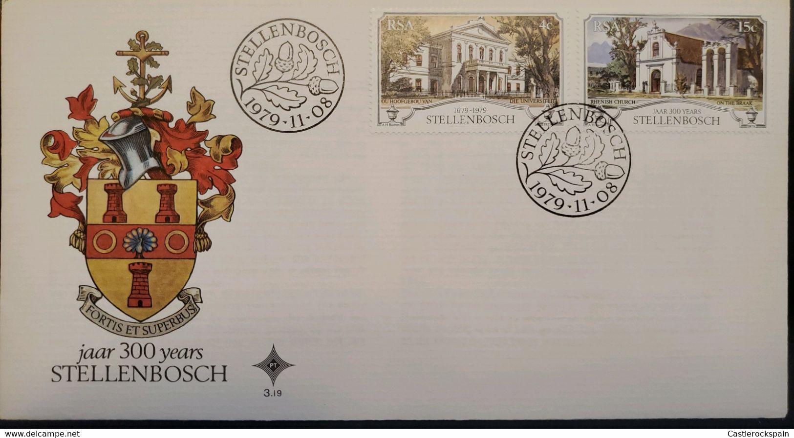 O) 1979 SOUTH AFRICA, STELLENBOSH UNIVERSITY, VILLA, ARCHITECTURE, FDC XF - Other & Unclassified