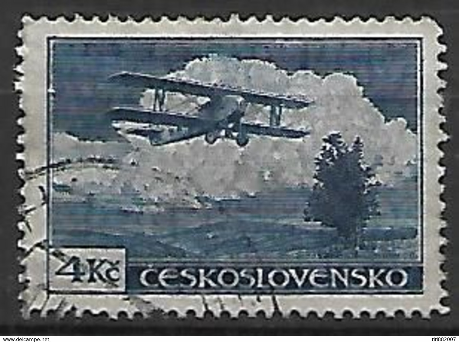 TCHECOSLOVAQUIE     -   Aéro  -    1930 .    Y&T N° 14 Oblitéré .    Avion  " Smolik  " - Airmail