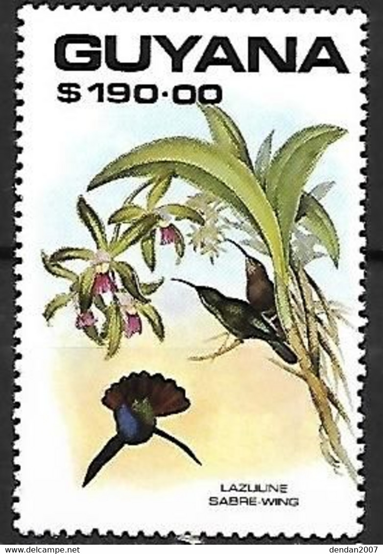 Guyana - MNH ** 1990 : Plate Of John Gould (1804 - 1881) :    Lazuline Sabrewing  -  Campylopterus Falcatus - Segler & Kolibris