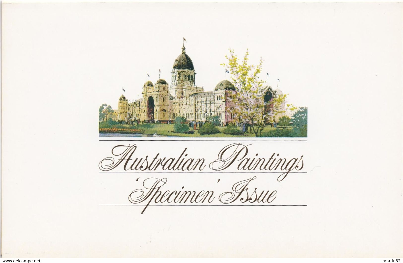 Australia 1984: Folder "Australian Paintings Specimen Jssue AUSIPEX 84 - $2 $5 $10 With Red Overprint SPECIMEN ** MNH - Plaatfouten En Curiosa