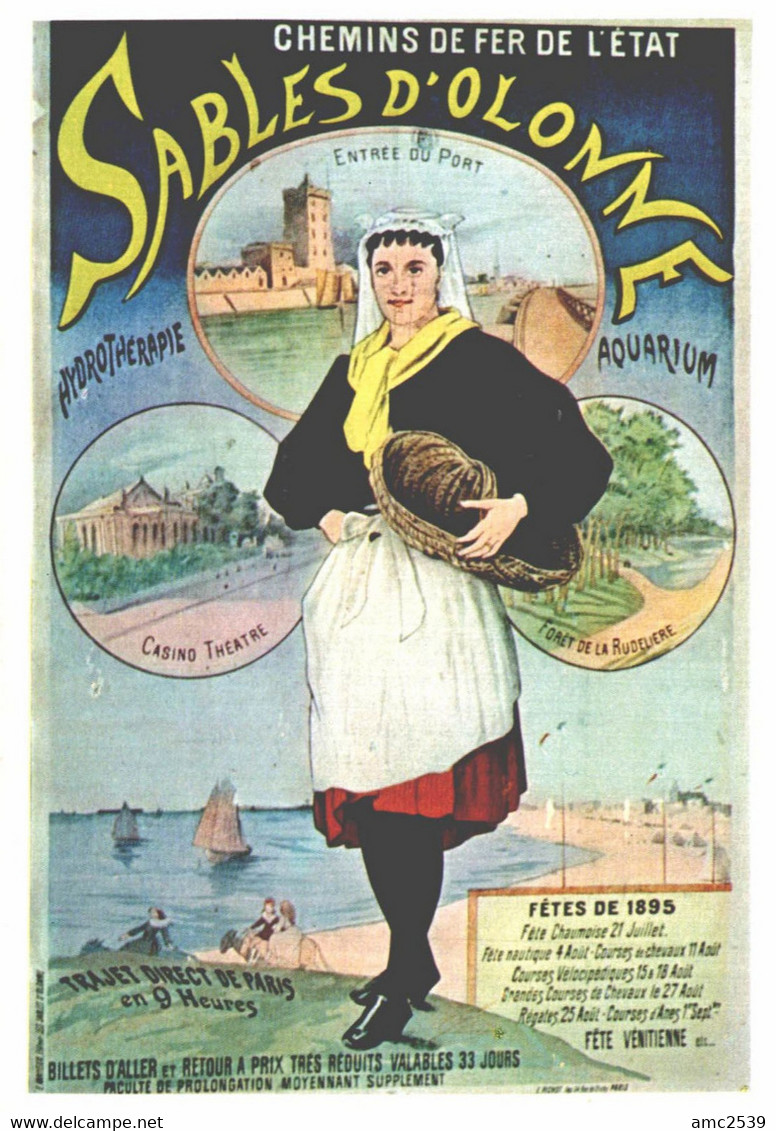 VIEILLE AFFICHE PUBLICITAIRE Des Chemins De Fer  "Sables D'Olonne"  CPM MIC MAX - Advertising