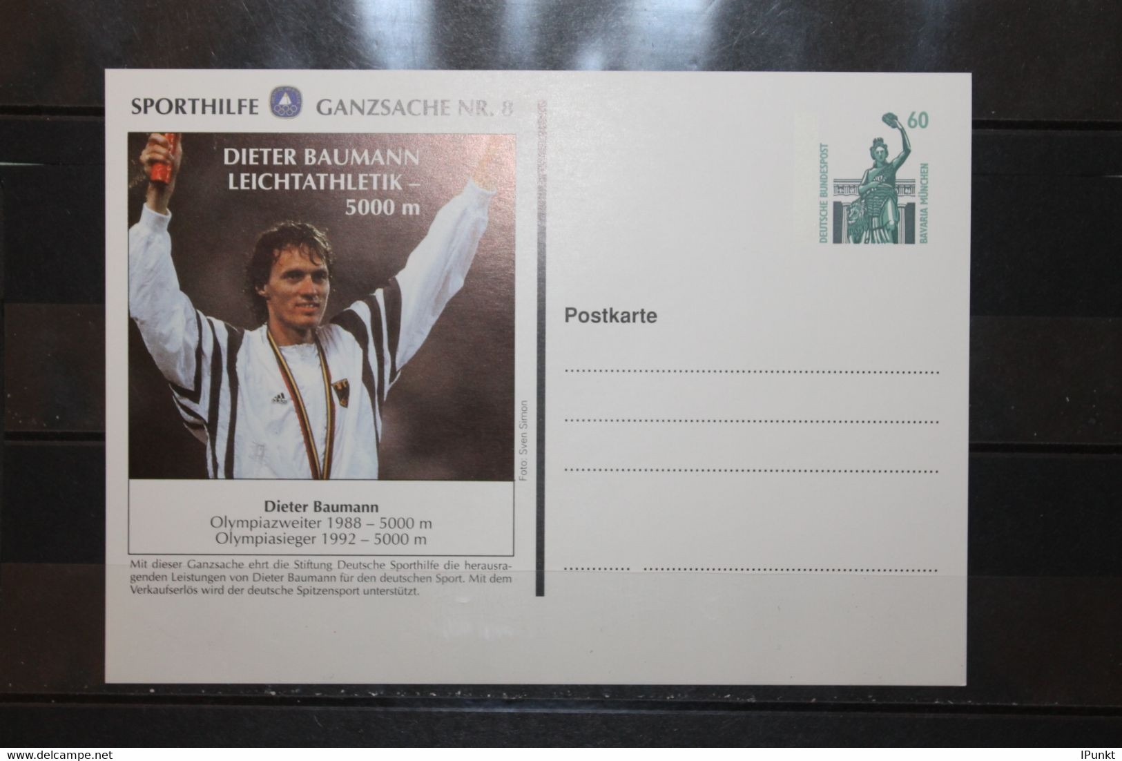 Deutschland, Sporthilfe Ganzsache Nr. 8: Dieter Baumann Leichtathletik, Ungebraucht - Cartes Postales Privées - Neuves