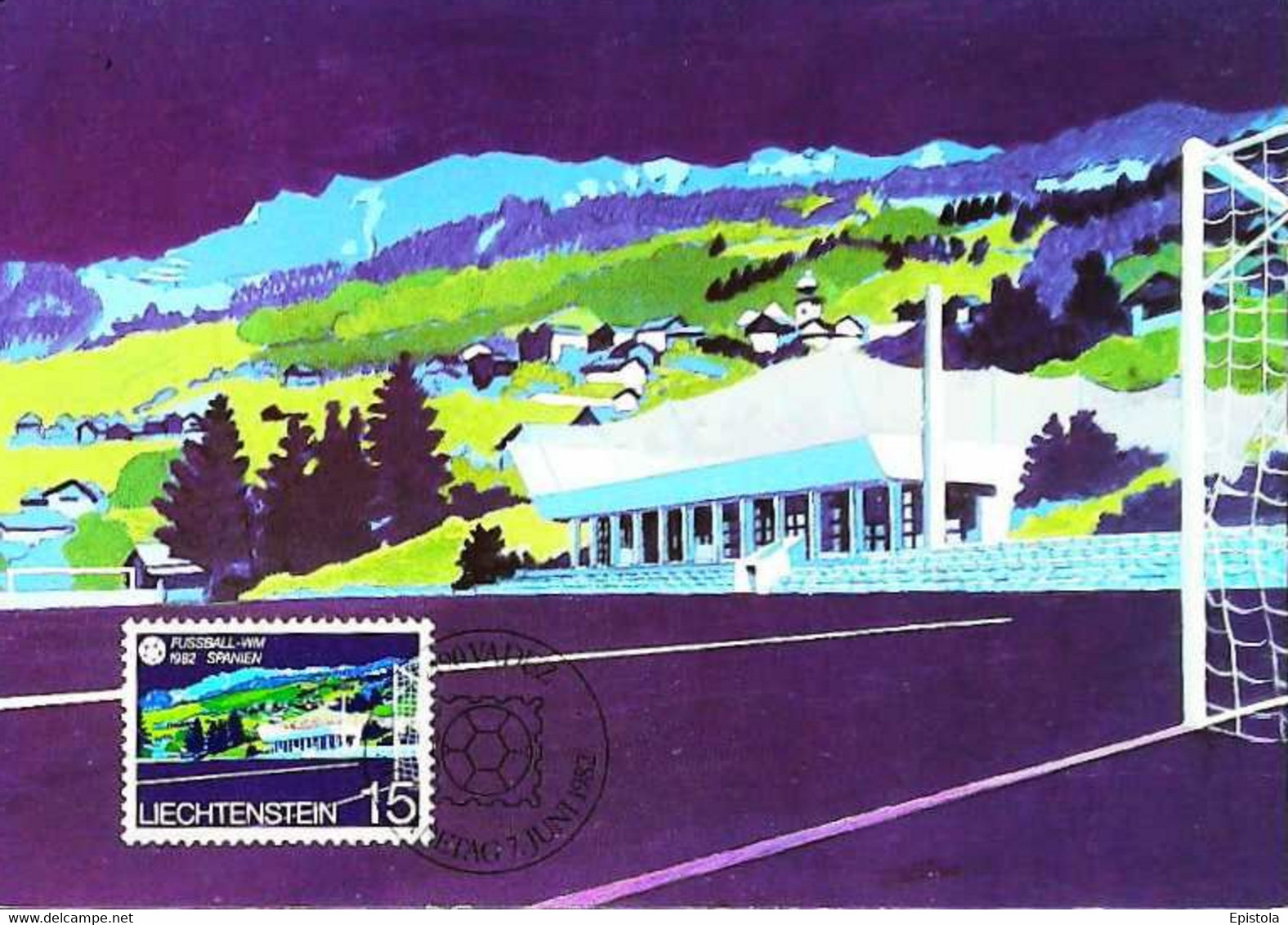 ► Football - STADE Leitawies Triesenberg Stadium - Carte Maximum Card (Liechtenstein 1982) - Gebruikt