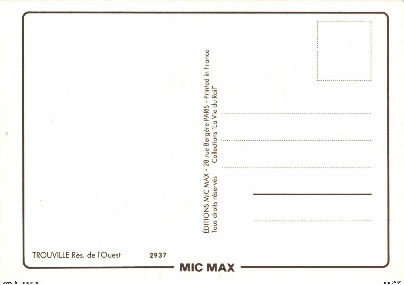 VIEILLE AFFICHE PUBLICITAIRE Des Chemins De Fer "Trouville"   CPM MIC MAX - Advertising