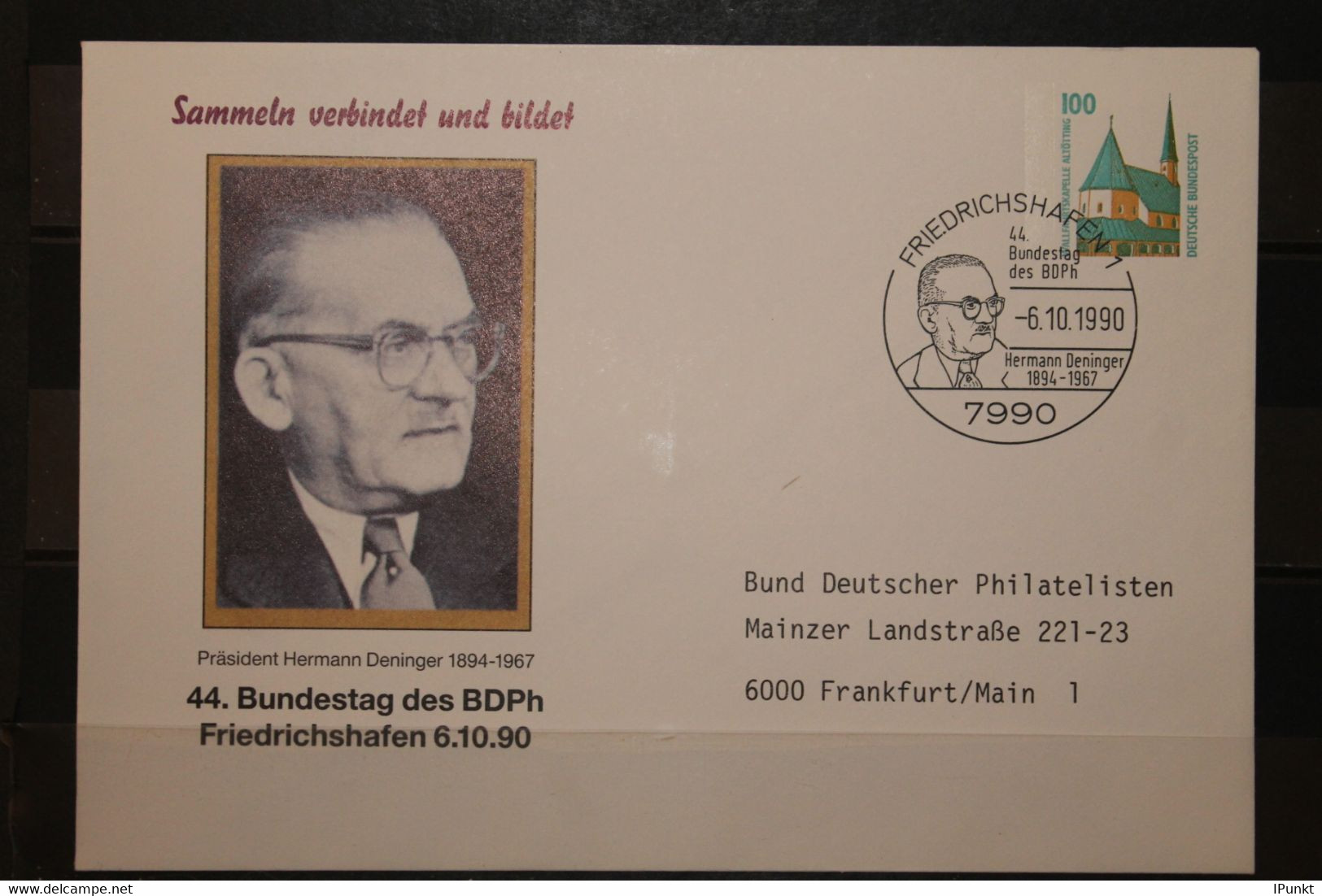 Deutschland, Wertstempel: Altötting 100 Pf., 44. Bundestag BDPh 1990 Friedrichshafen - Private Covers - Used