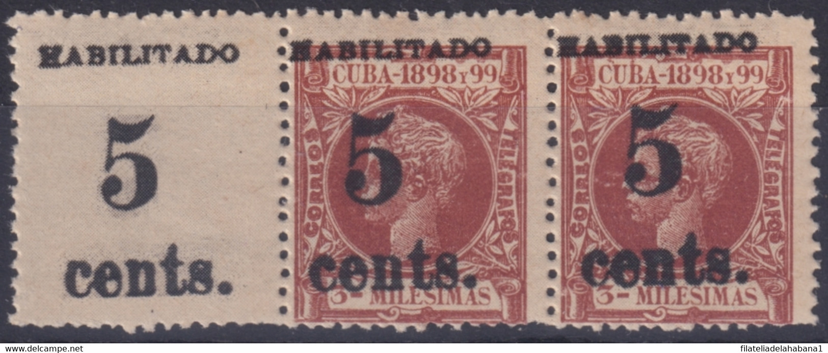 1899-494 CUBA 1899 5c S. 3c US OCCUPATION 2th ISSUE FINE NUMBER PHILATELIC FORGERY. - Neufs