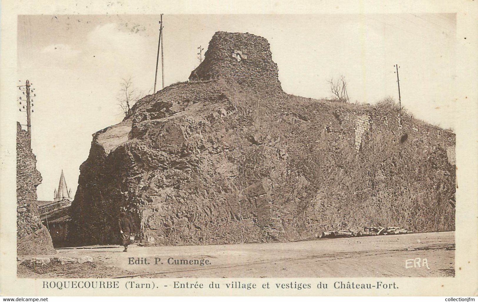 CPA FRANCE 81 "Roquecourbe, Entrée Du Village Et Vestiges Du Château Fort". - Roquecourbe