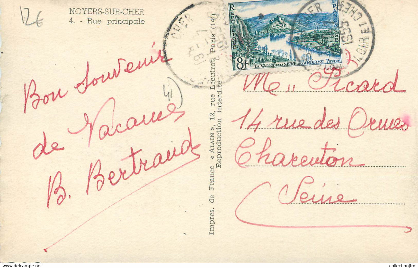 . CPA  FRANCE 41 " Noyer Sur Cher, Rue Principale" - Noyers Sur Cher