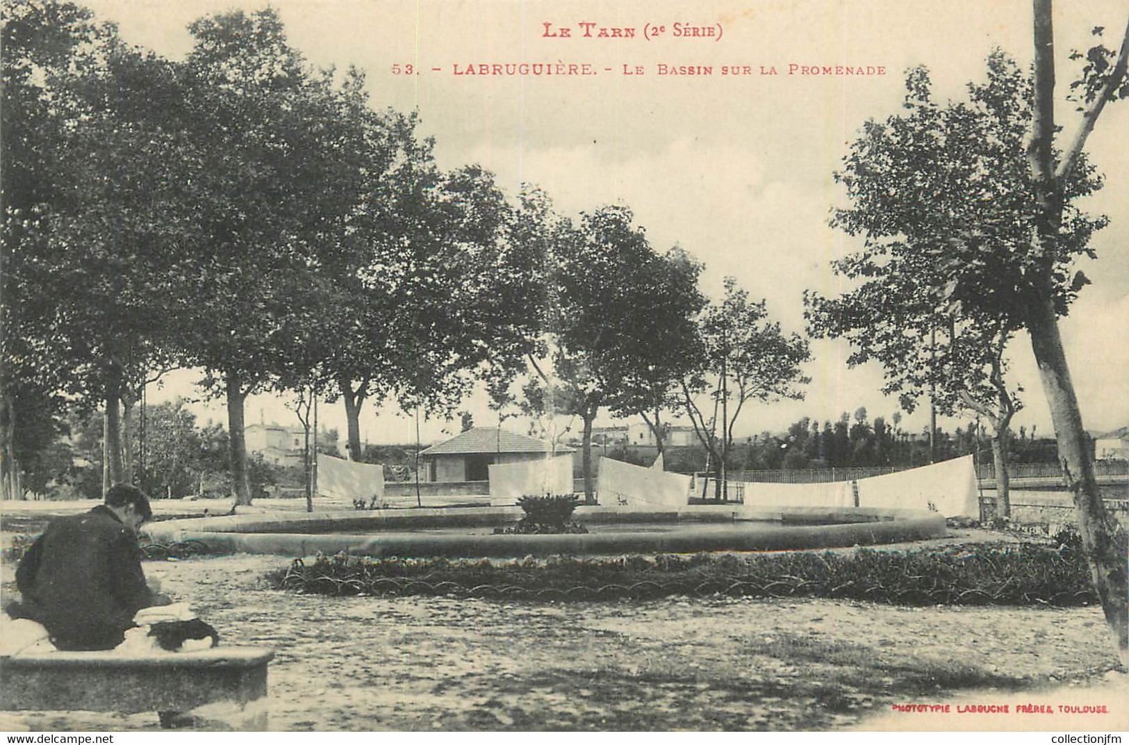 CPA FRANCE 81 " Labruguière, Le Bassin Sur La Promenade". - Labruguière