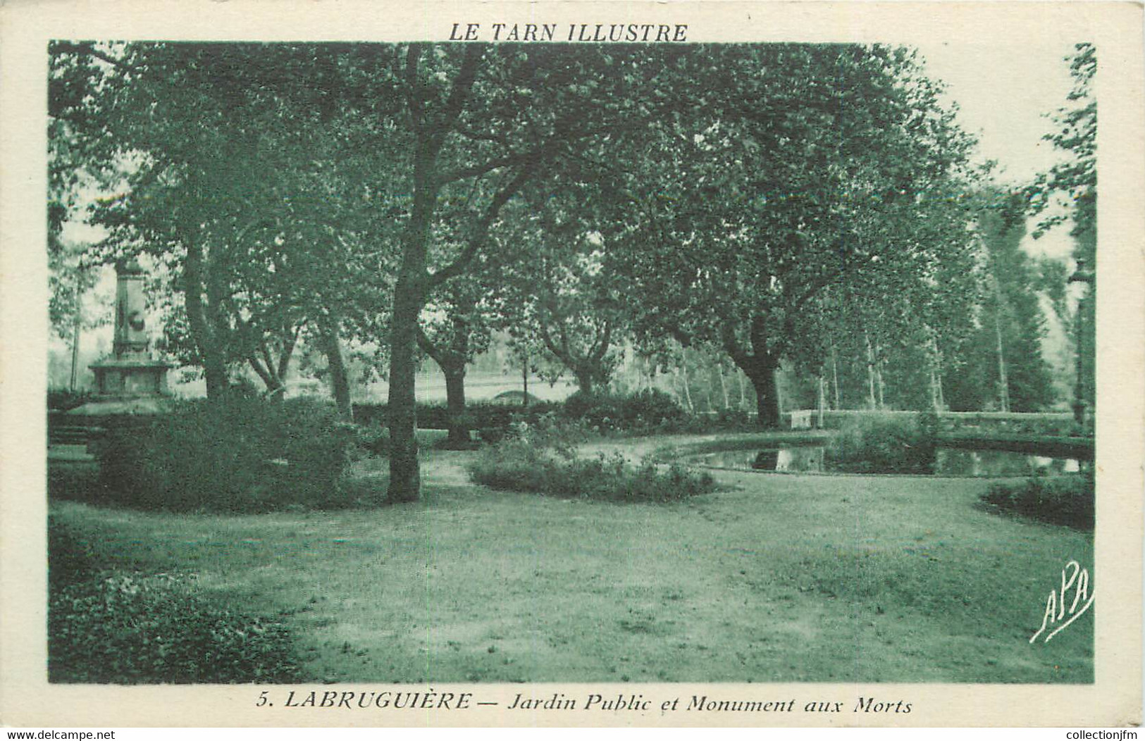 CPA FRANCE 81 " Labruguière, Jardin Public Et Monument Aux Morts". - Labruguière