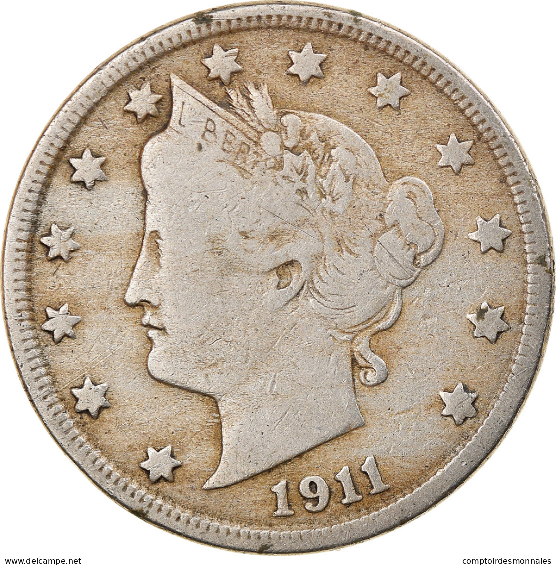 Monnaie, États-Unis, 5 Cents, 1911, Philadelphie, TB+, Copper-nickel - 1883-1913: Liberty (Liberté)