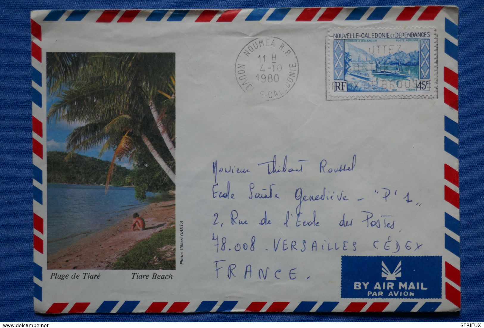 Q3 NOUVELLE CALEDONIE BELLE LETTRE 1986 NOUMEA POUR VERSAILLES FRANCE + AFFRANCH. PLAISANT - Briefe U. Dokumente