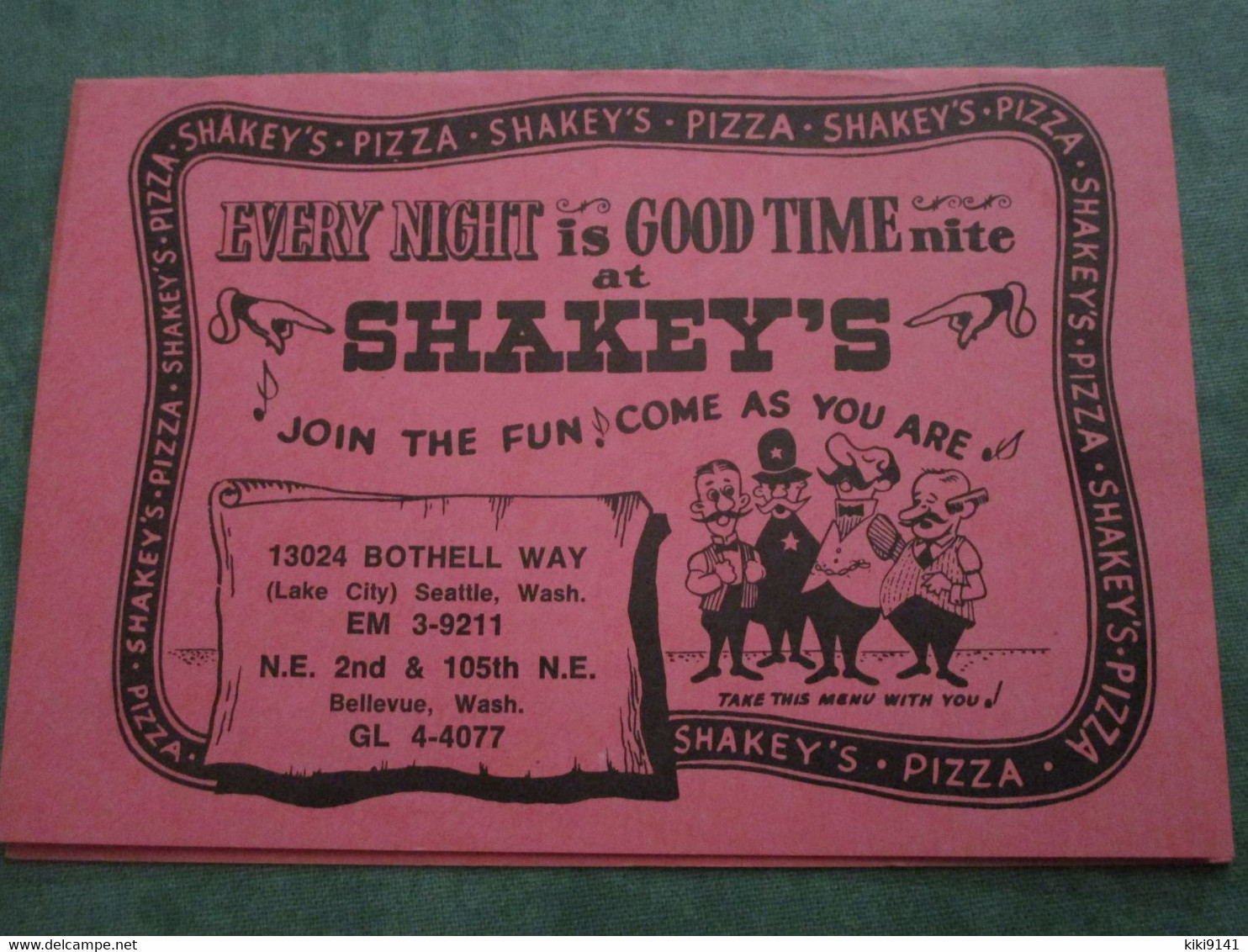 SHAKEY'S - Pizza Parlor And Ye Public House - MENU - Bellevue