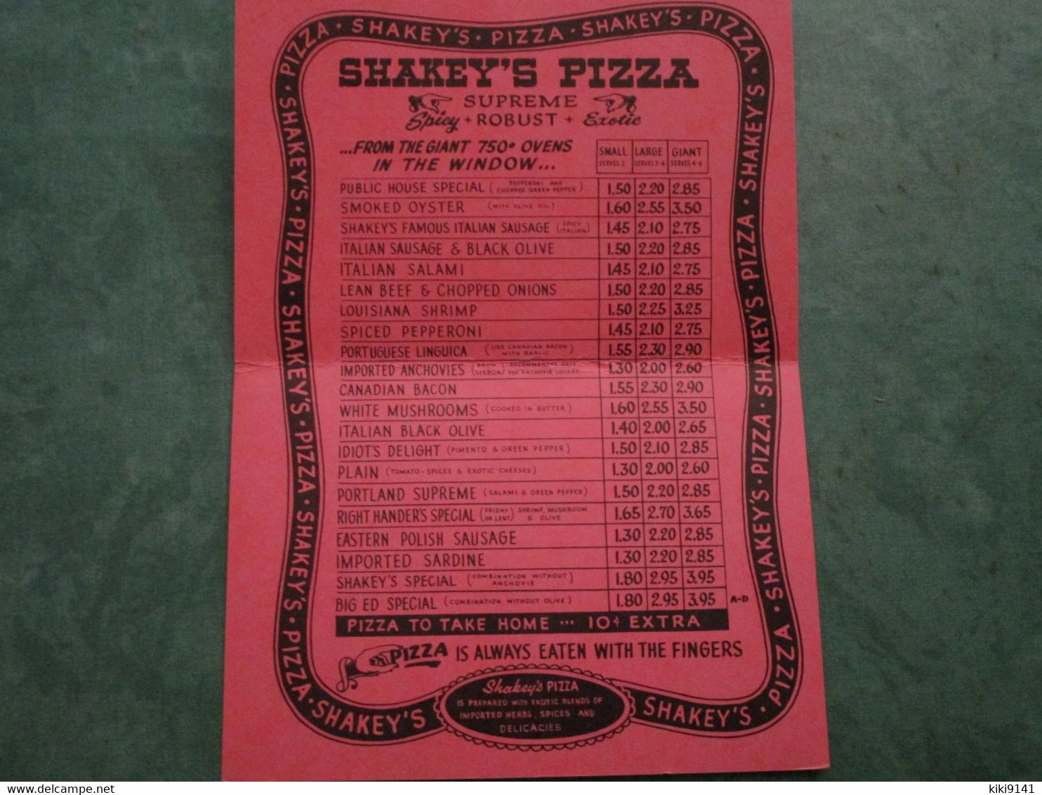 SHAKEY'S - Pizza Parlor And Ye Public House - MENU - Bellevue