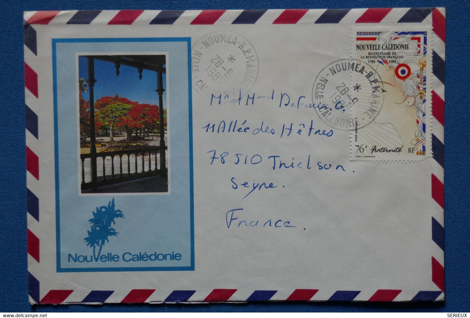 Q3 NOUVELLE CALEDONIE BELLE LETTRE 1985 NOUMEA POUR TRIELSON FRANCE + AFFRANCH. PLAISANT - Non Classés