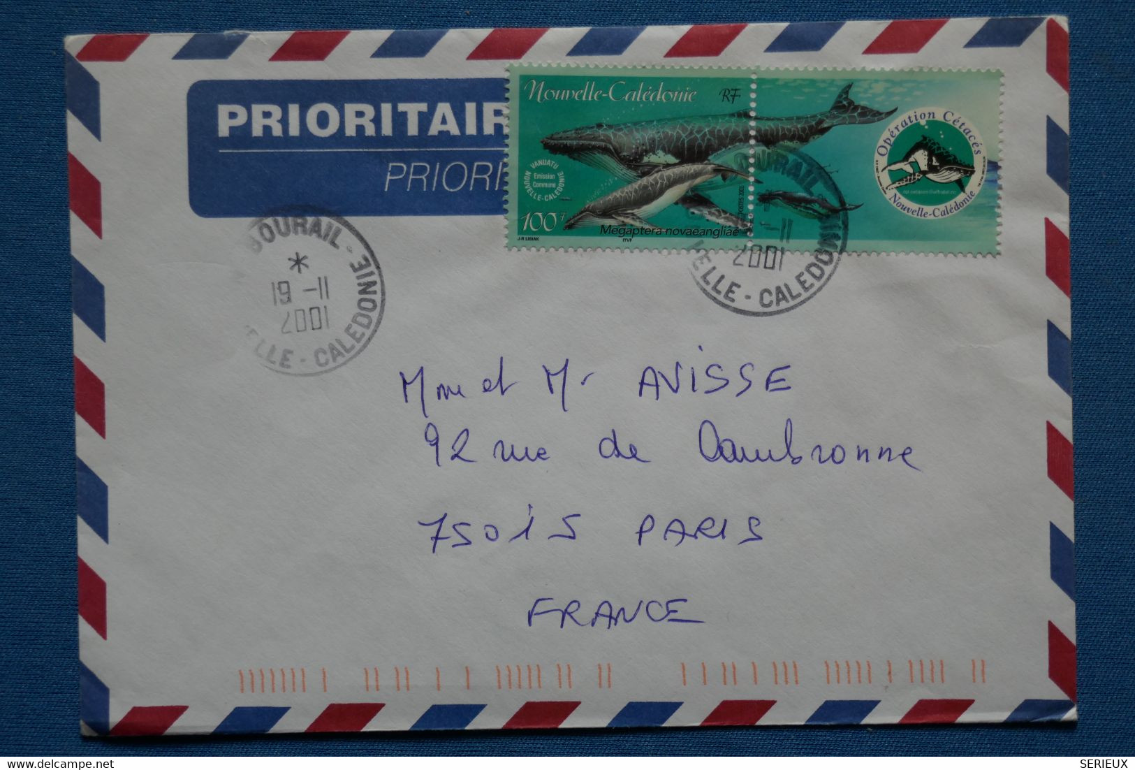 Q3 NOUVELLE CALEDONIE BELLE LETTRE 2001 BOURAIL POUR PARIS FRANCE + AFFRANCH. PLAISANT - Brieven En Documenten