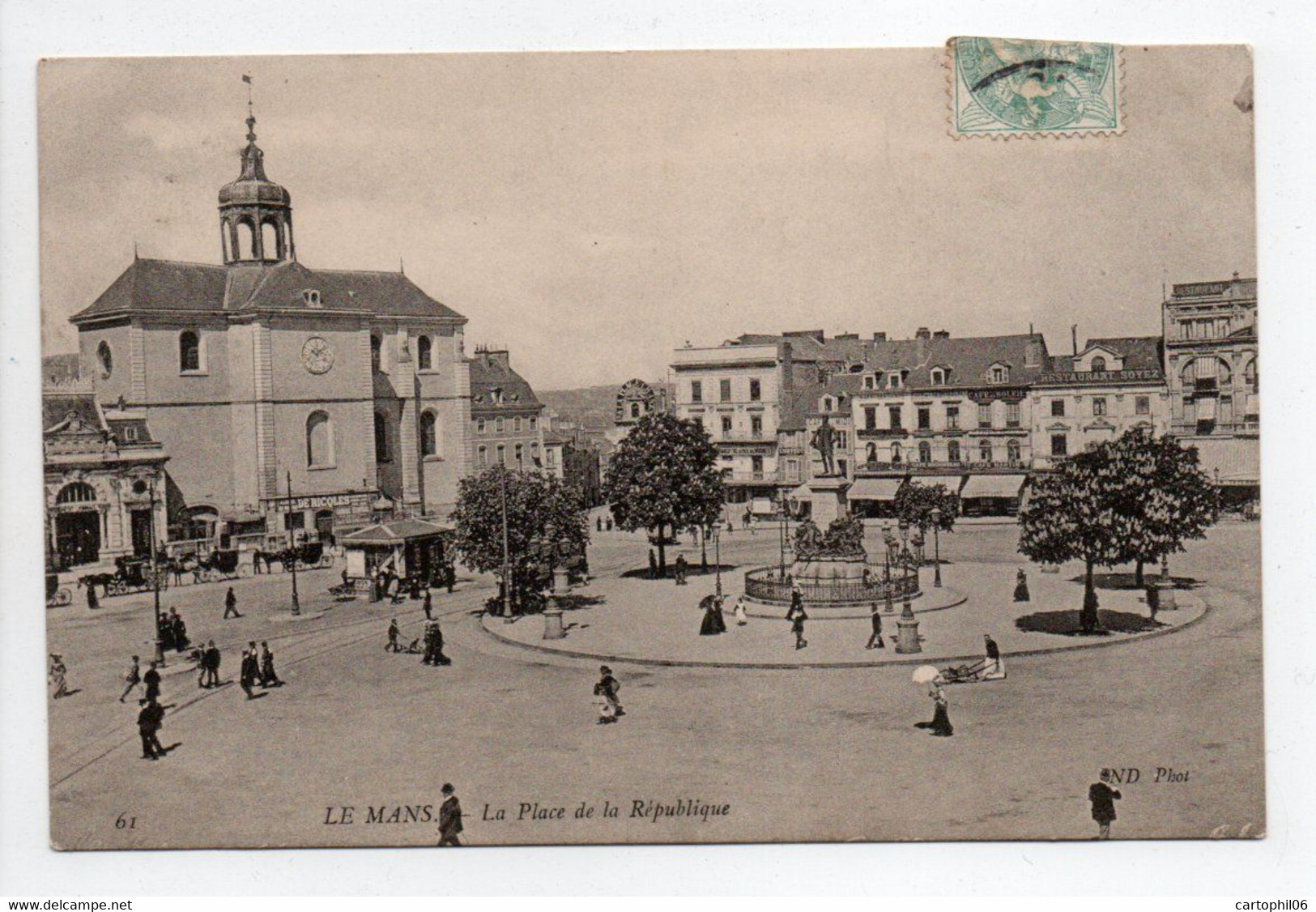 - CPA LE MANS (72) - La Place De La République 1906 (belle Animation) - Photo Neurdein N° 61 - - Le Mans