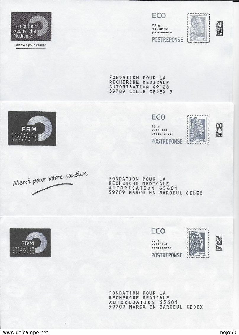 FONDATION RECHERCHE MEDICALE  -   Lot De 3 Enveloppes Différentes - Prêts-à-poster:  Autres (1995-...)