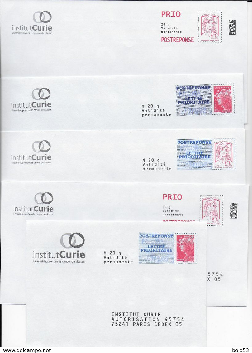 INSTITUT CURIE  -  Lot De 5 Enveloppes Différentes - Prêts-à-poster:  Autres (1995-...)