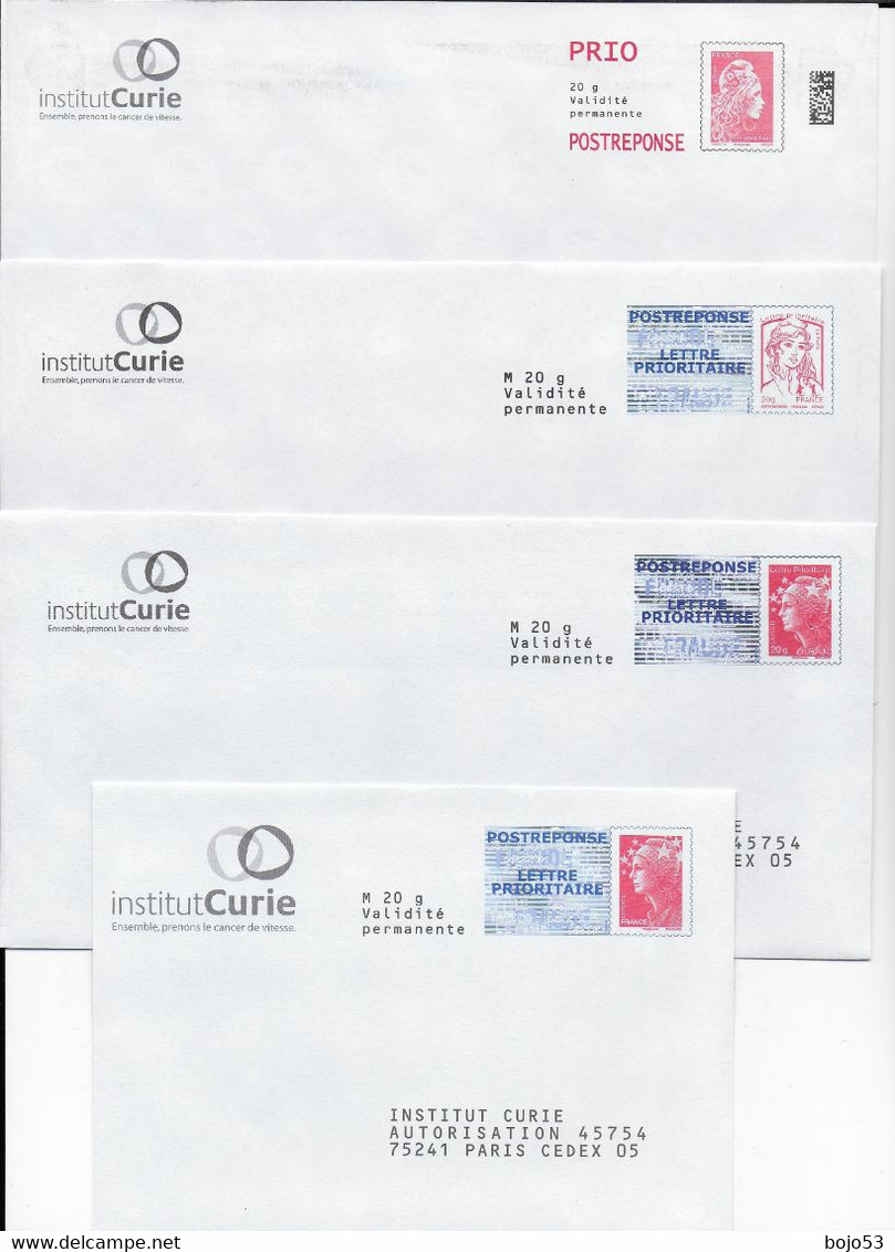 INSTITUT CURIE  -  Lot De 4 Enveloppes Différentes - Prêts-à-poster:  Autres (1995-...)