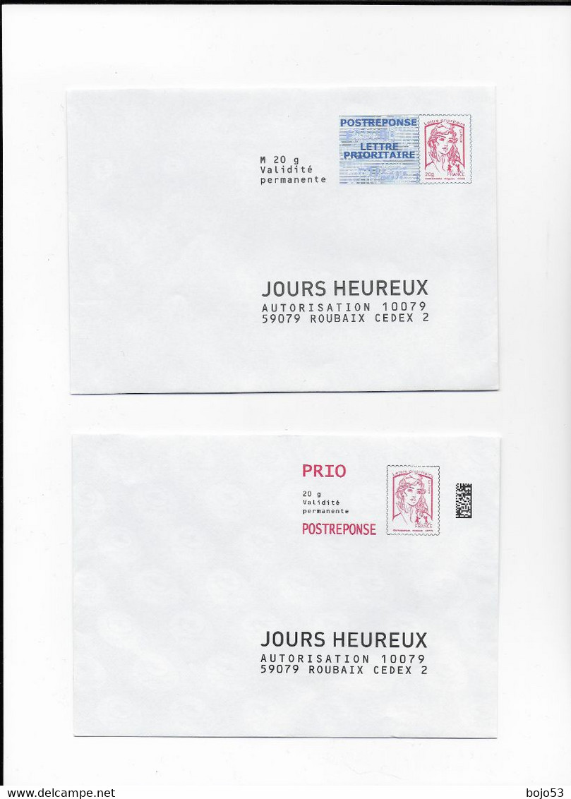 JOURS HEUREUX  -  Lot De 2 Enveloppes Différentes - Prêts-à-poster:  Autres (1995-...)