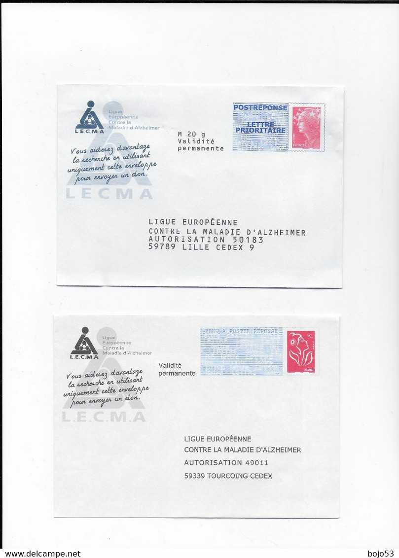 LIGUE EUROPEENNE CONTRE LA  MALADIE D ALZHEIMER  -  Lot De 2 Enveloppes Différentes - Prêts-à-poster:  Autres (1995-...)