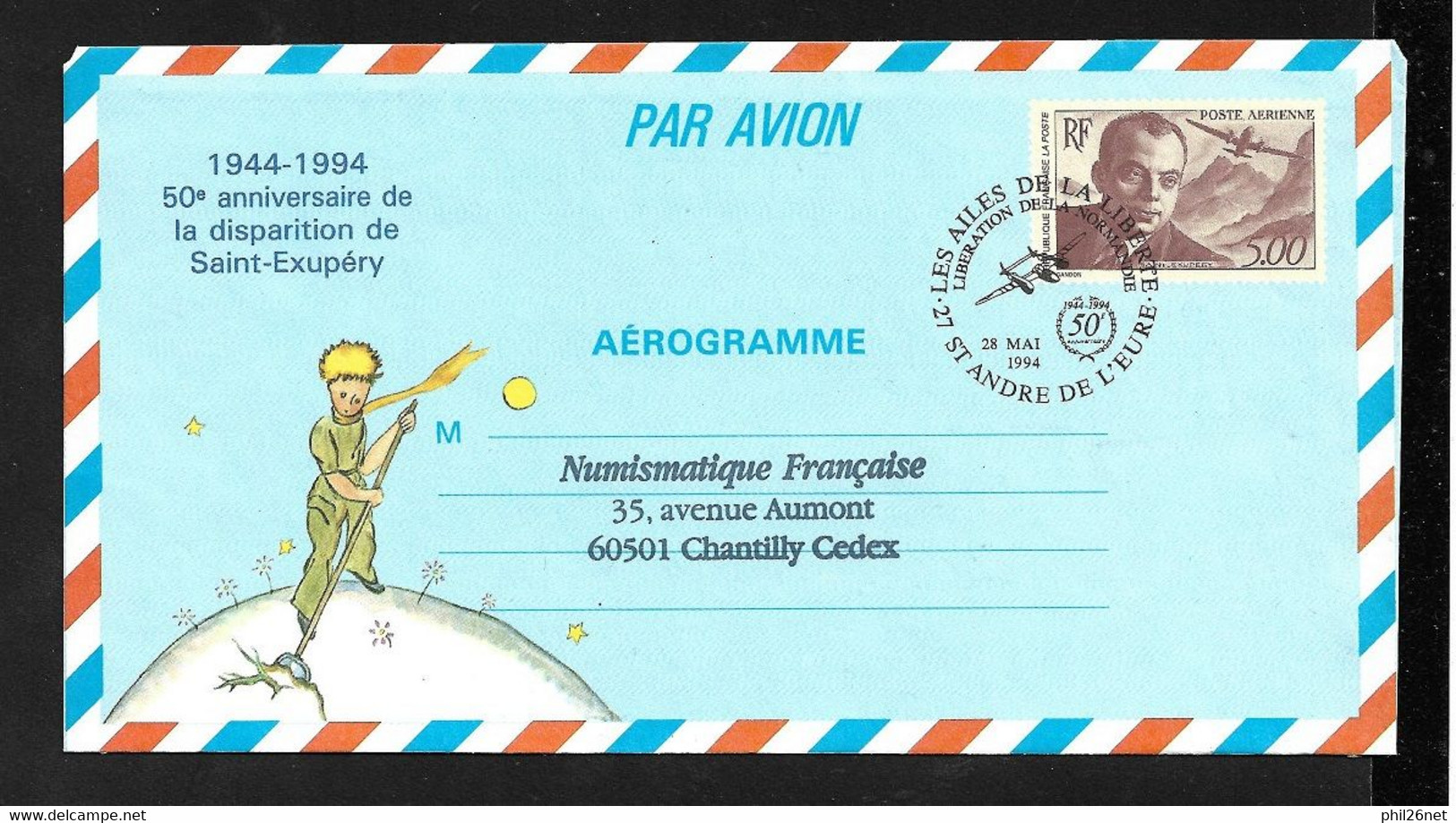 Aérogramme 1021-AER  Circulé Cachet Les Ailes Dela Liberté 28/04/199 B/TB Voir Scans  Le Moins Cher Du Site  ! ! ! - Aérogrammes