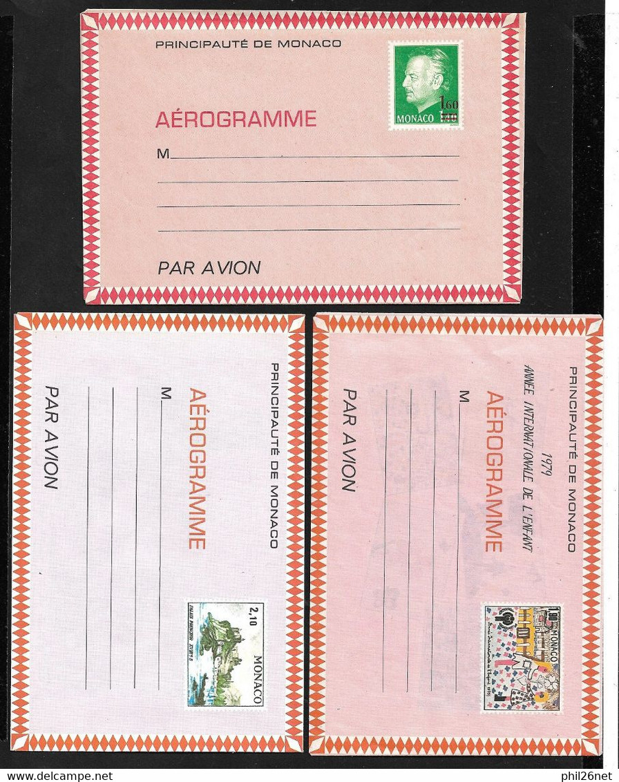 Entier Postal Aérogramme N°502  à  504   Illustrés  Neufs B/T B   - Interi Postali