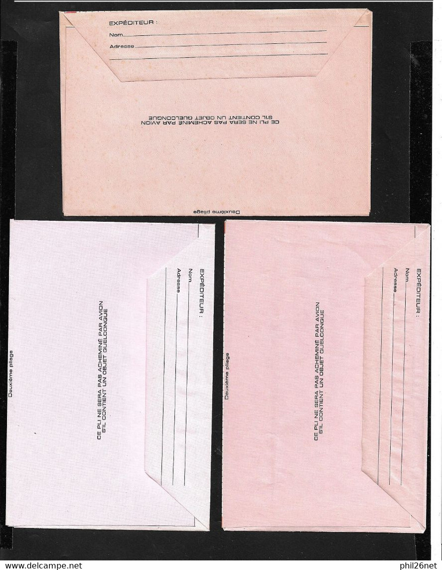 Entier Postal Aérogramme N°502  à  504   Illustrés  Neufs B/T B   - Interi Postali