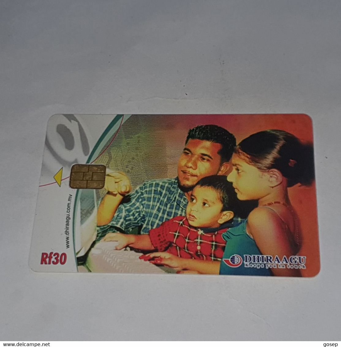 Maldives-(2MLDGIR-MAL-C-19)-family-(4)-(RF30)-(2MLDGIR07696869)-used Card+1card Prepiad Free - Maldiven