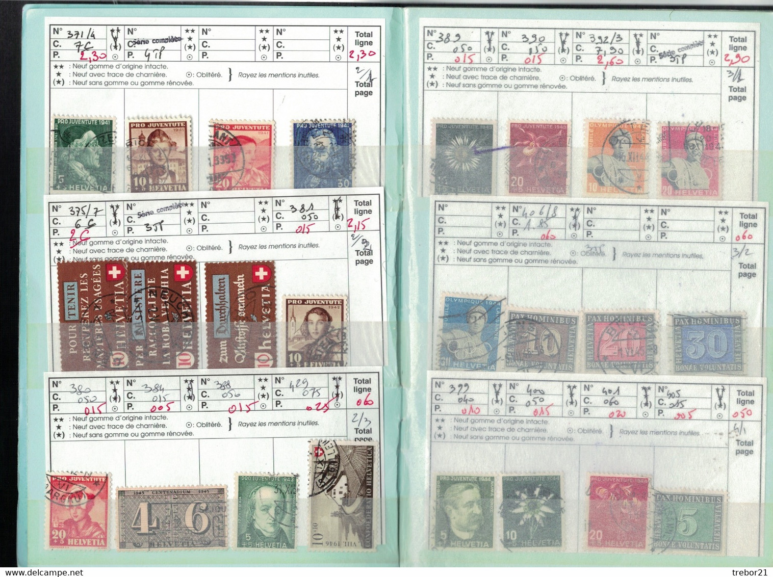 SUISSE - Cote Yvert 535 €uros  -- 2 Carnets. - Collections (en Albums)