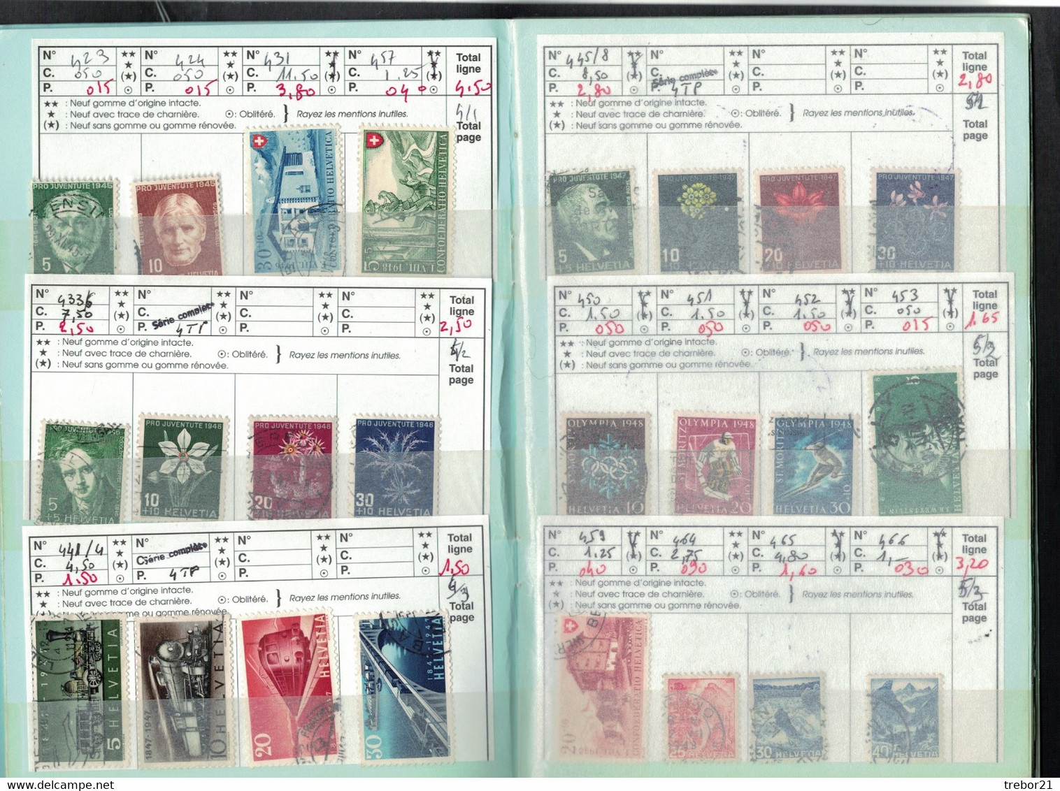 SUISSE - Cote Yvert 535 €uros  -- 2 Carnets. - Collections (en Albums)