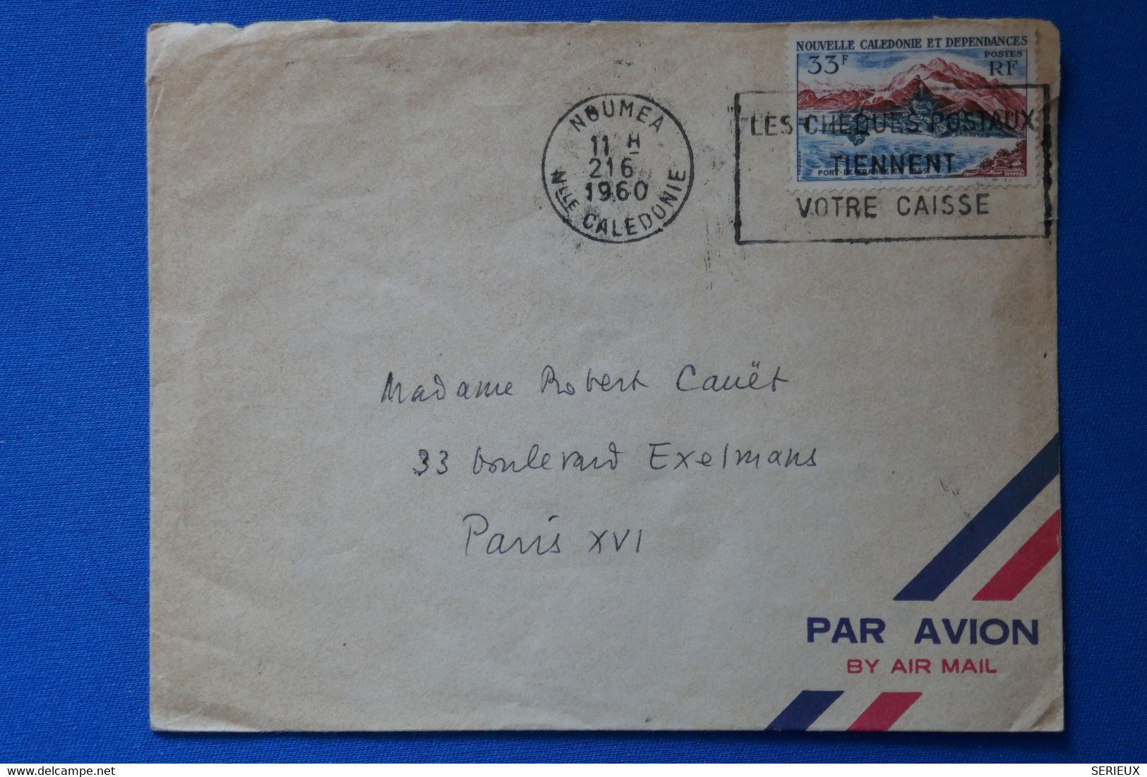 Q4 NOUVELLE CALEDONIE SUPERBE LETTRE 1960 NOUMEA POUR PARIS+SEULSUR LETTRE+ AFFRANCHISSEMENT PLAISANT - Storia Postale