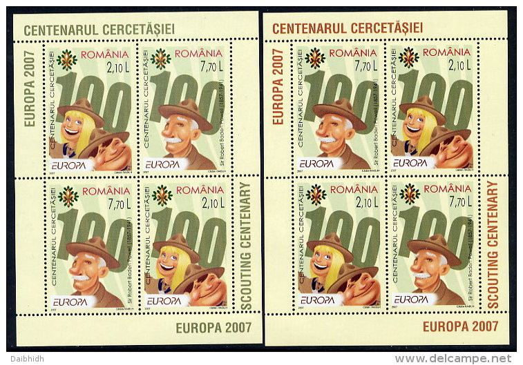 ROMANIA 2007 Europa: Scouting Blocks  MNH / **.  Michel Blocks 396 I-II - Neufs