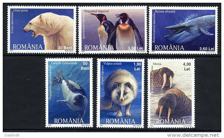 ROMANIA 2007 Polar Fauna  Set Of 6   MNH / **.  Michel 6256-61 - Nuovi