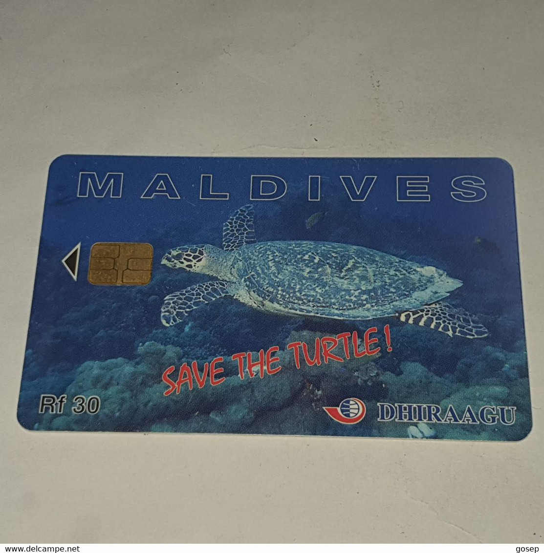 Maldives-(227MLDGIA-MAL-C-01)-save The Turtle-(9)-(RF30)-(227MLDGIA007854454)-used Card+1card Prepiad Free - Maldiven