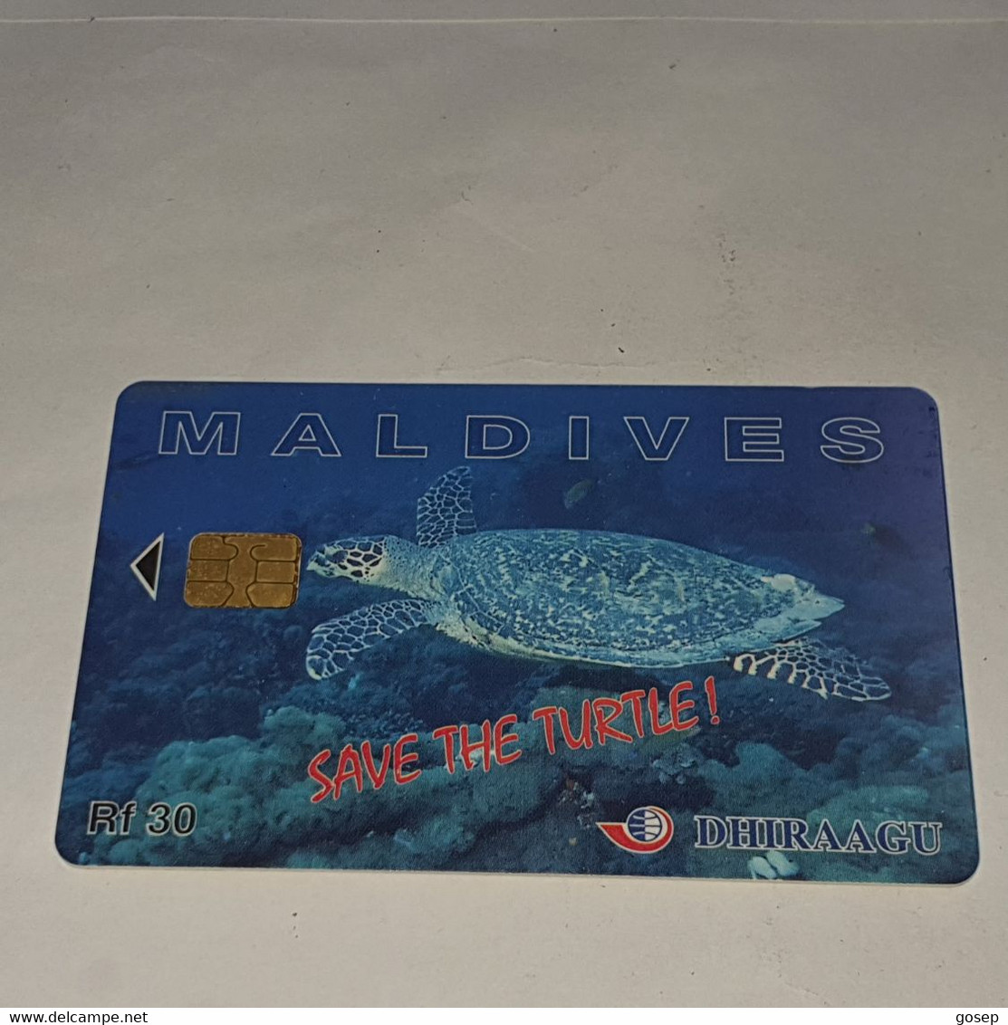 Maldives-(256MLDGIB-MAL-C-01)-save The Turtle-(10)-(RF30)-(256MLDGIB01359997)-used Card+1card Prepiad Free - Maldiven