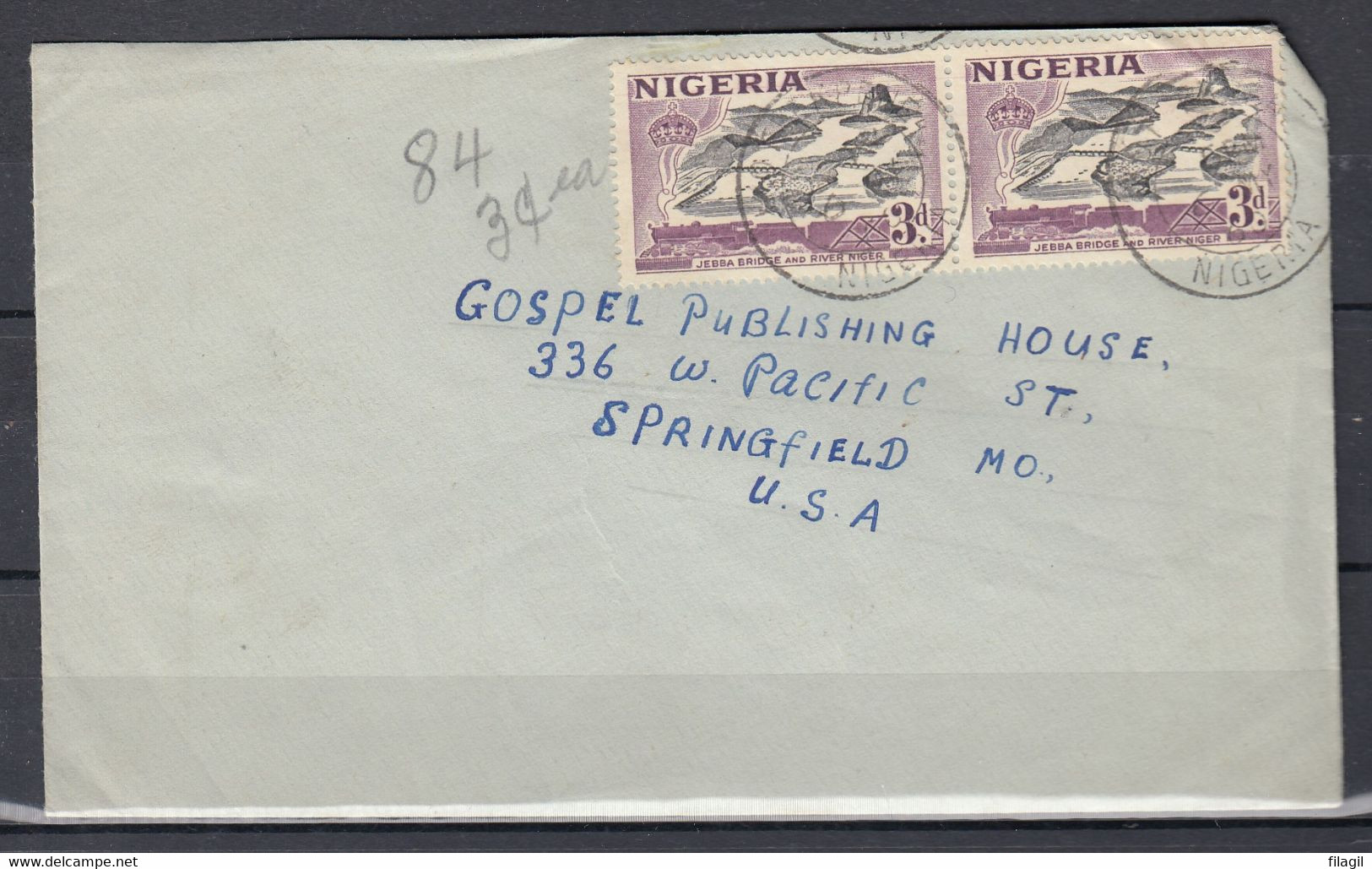 Brief Van Nigeria Naar Springfield USA - Storia Postale