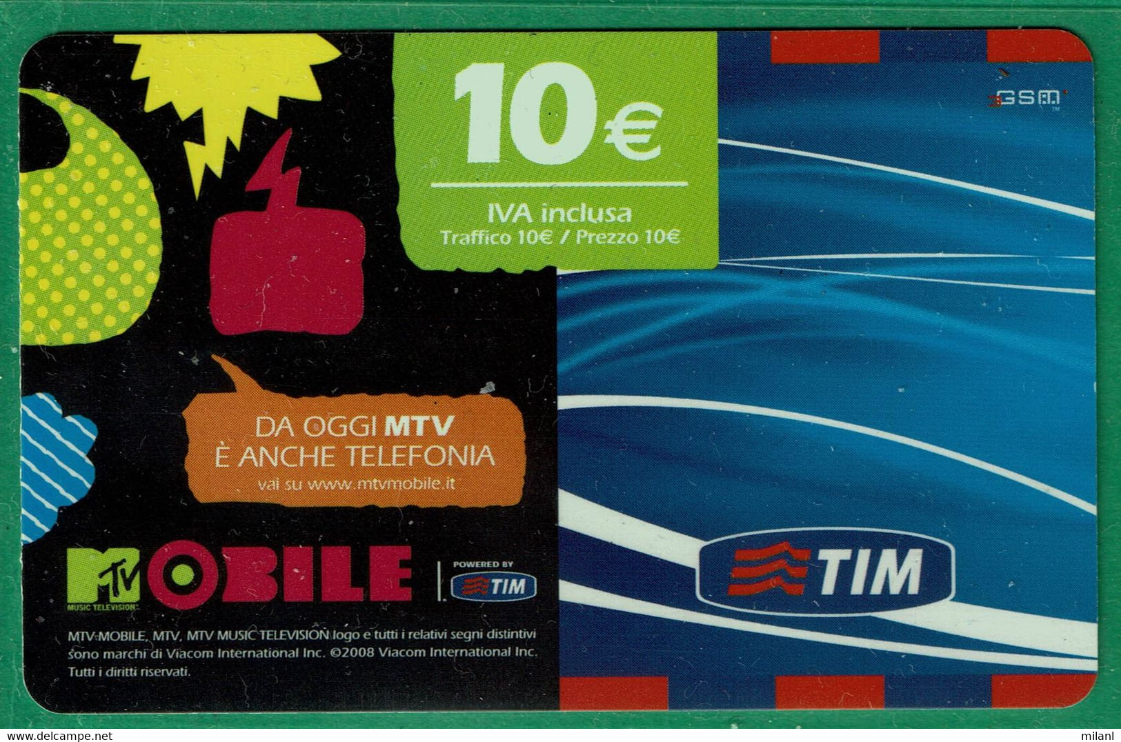 TIM 10€ - MTV Mobile  - Scadenza  Nov. 2010 - [2] Sim Cards, Prepaid & Refills